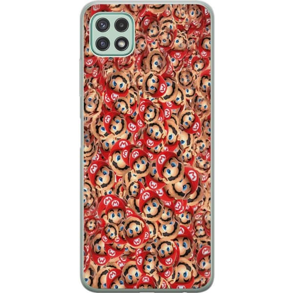 Kompatibelt Mobildeksel til Samsung Galaxy A22 5G Super Mario mönster rød
