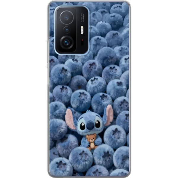 Kompatibelt Mobildeksel til Xiaomi 11T Pro Søt fluffy blå figur med liten bamse blant myke blåbær blå