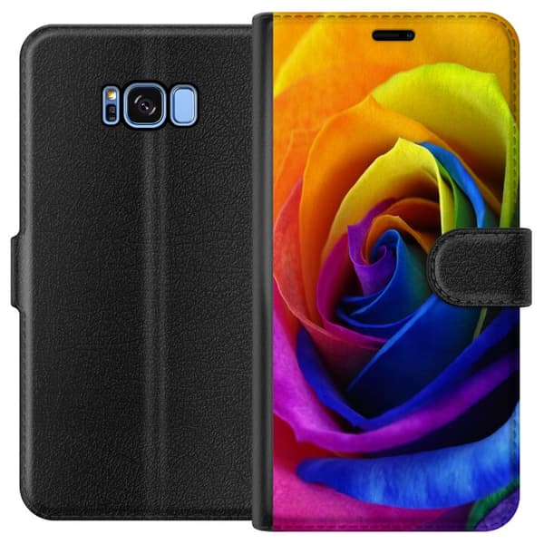Kompatibelt Lommeboketui til Samsung Galaxy S8 Regnbue Rose