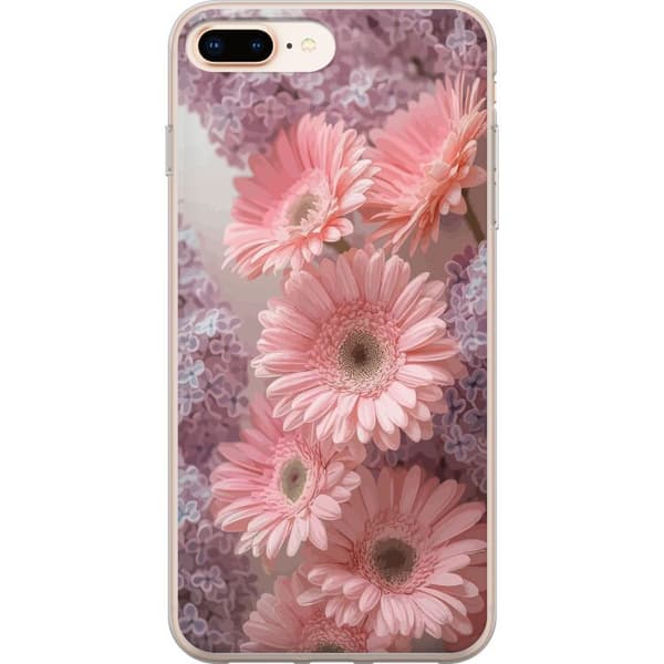 Kompatibel Mobilcover til Apple iPhone 8 Plus Pink Blomster Mønster Blomsterdesign