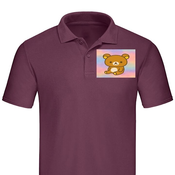 Poloshirt til Voksen | Elegant Poloshirt Kawaii Sanrio Rilakku Bordeaux Stor