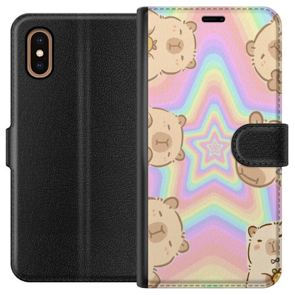 Apple iPhone XS Max Lompakkokotelo Kawaii Capybara Galaxy Söp