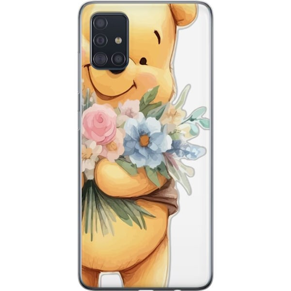 Samsung Galaxy A51 Gjennomsiktig deksel Nalle Puh med blomster