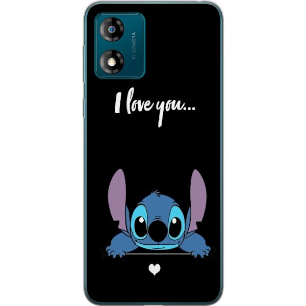 Motorola Moto E13 Genomskinligt Skal Stitch I Love You