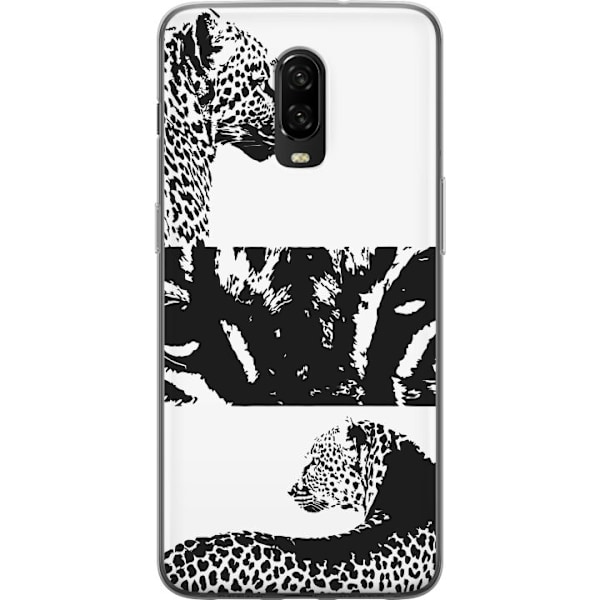 OnePlus 6T Läpinäkyvä kuori Leopard Faces