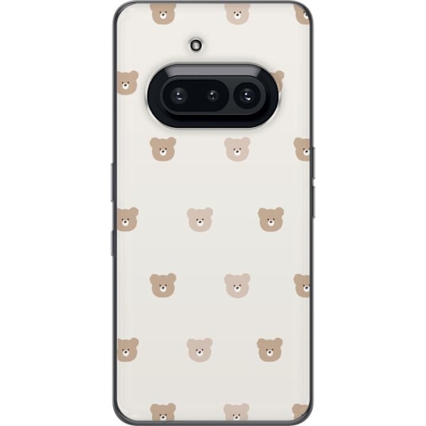 Nothing Phone (3a) Läpinäkyvä kuori Teddy-tausta - söpöt