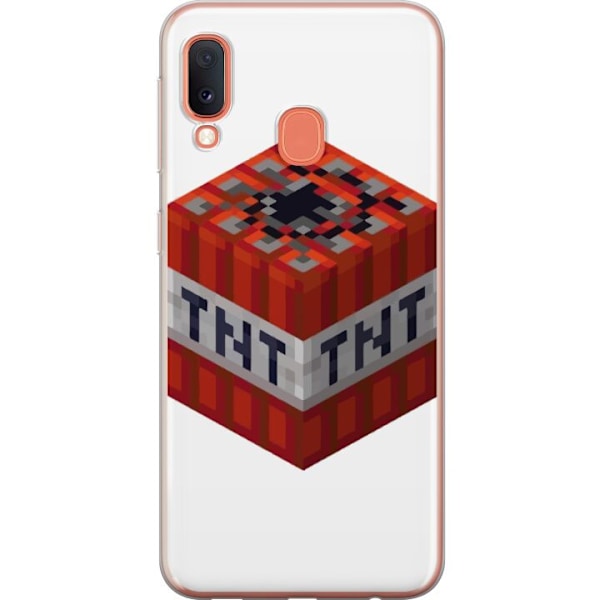 Samsung Galaxy A20e Läpinäkyvä kuori Minecraft TNT