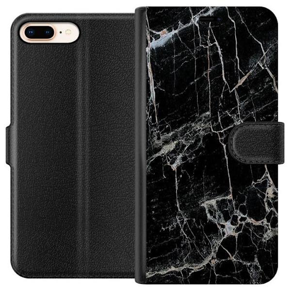 Apple iPhone 8 Plus Lompakkokotelo Musta marmori