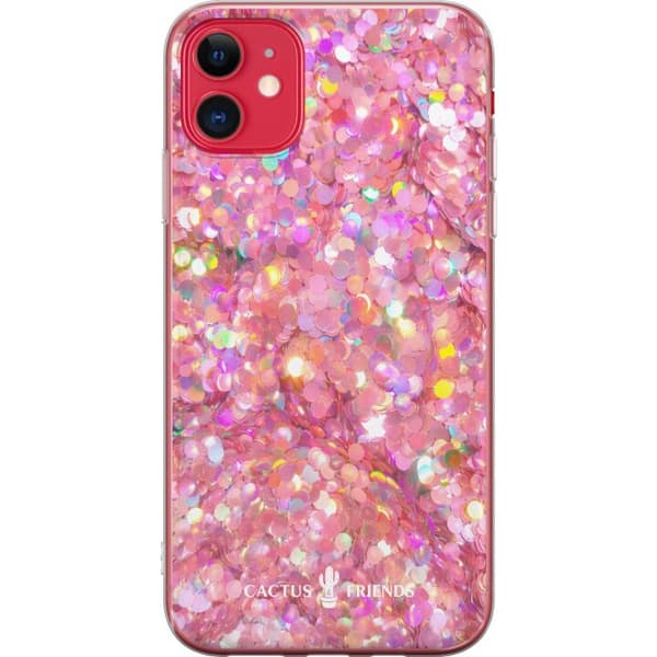 Kompatibelt Mobildeksel til Apple iPhone 11 Kaktus og venner – rosa glitter