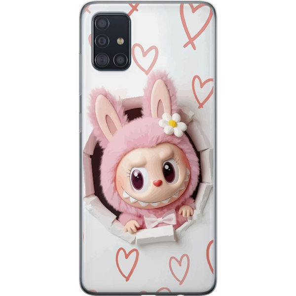 Samsung Galaxy A51 Läpinäkyvä kuori Labubu Sydän Taustakuva Pop Mart Rakkausteema Hahmodesign Suosittu Motiivi Keräilytaideteossarja