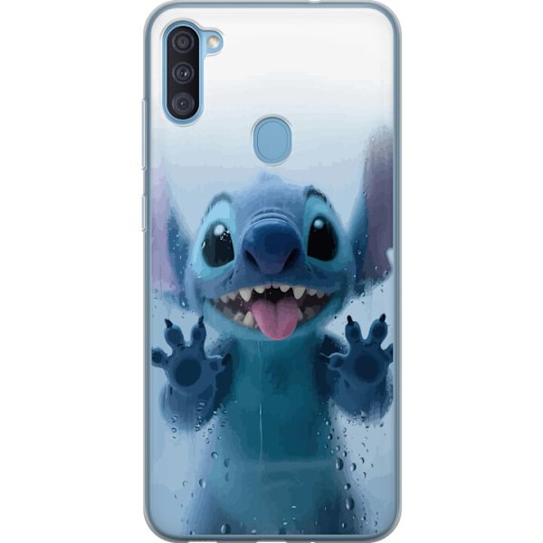 Samsung Galaxy A11 Genomskinligt Skal Stitch Window View – Stitch vid ett fönster i söt stil