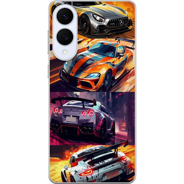 Samsung Galaxy S25 Edge Läpinäkyvä kuori Ralli kuume - vauhdikas teema ralliautoilla