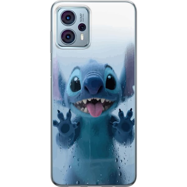 Motorola Moto G23 Genomskinligt Skal Stitch Window View – Stitch vid ett fönster i söt stil
