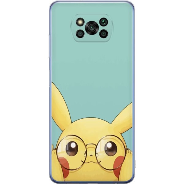 Xiaomi Poco X3 Pro Gennemsigtig cover Pikachu briller