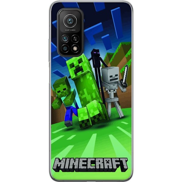 Xiaomi Mi 10T 5G Genomskinligt Skal Minecraft Creeper mobilskal i klassisk grön pixelstil