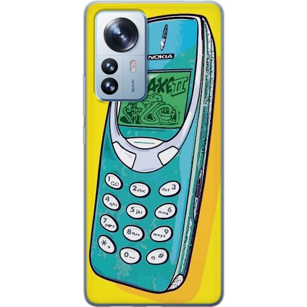 Xiaomi 12 Pro Läpinäkyvä kuori Nokia 3310, Snake 2, pidä l