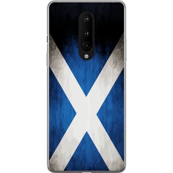 Kompatibelt Mobildeksel til OnePlus 8 Skottlands flagg med grunge effekt og blå hvit design blå