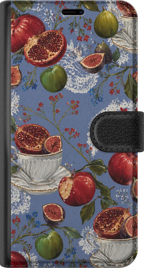 Kompatibelt Plånboksfodral till Apple iPhone 17 Blå fruktromantik blå