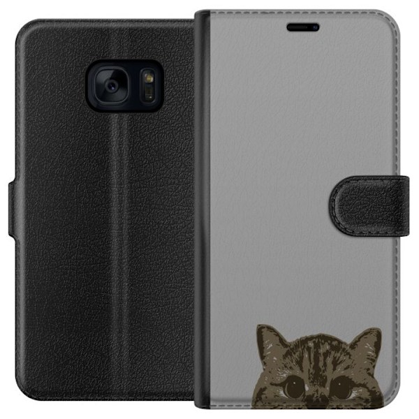 Samsung Galaxy S7 Plånboksfodral Grå Kattblick – stilren k