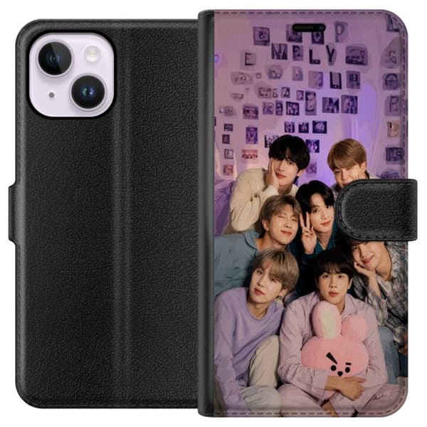 Yhteensopiva Lompakkokotelo Apple iPhone 15 Plus BTS lila