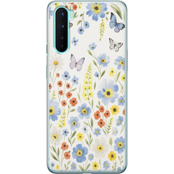 OnePlus Nord Läpinäkyvä kuori Kesäkukat