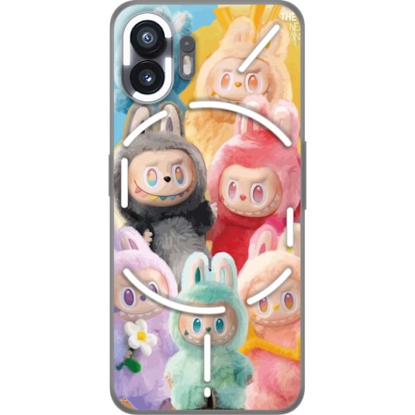 Nothing Phone (2) Genomskinligt Skal Labubu Sketch Style – Handritat monster i tusch