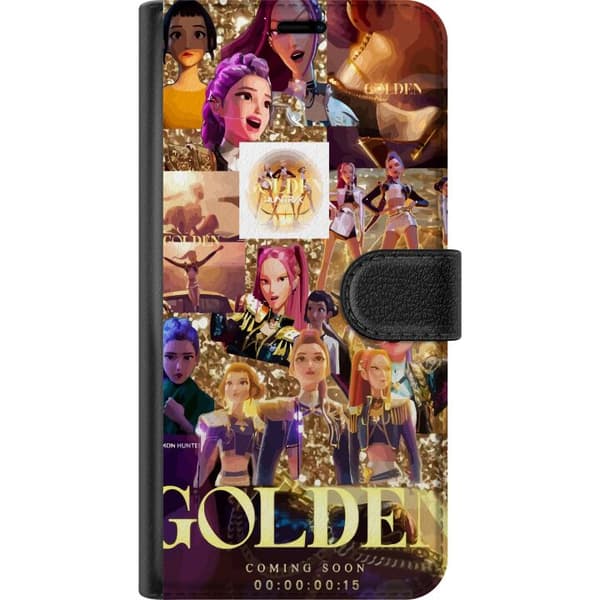Kompatibel Tegnebogsetui til Google Pixel 10 Pro Gyldent collage med animerede popstjerner, scenebilleder og glitrende detaljer guld