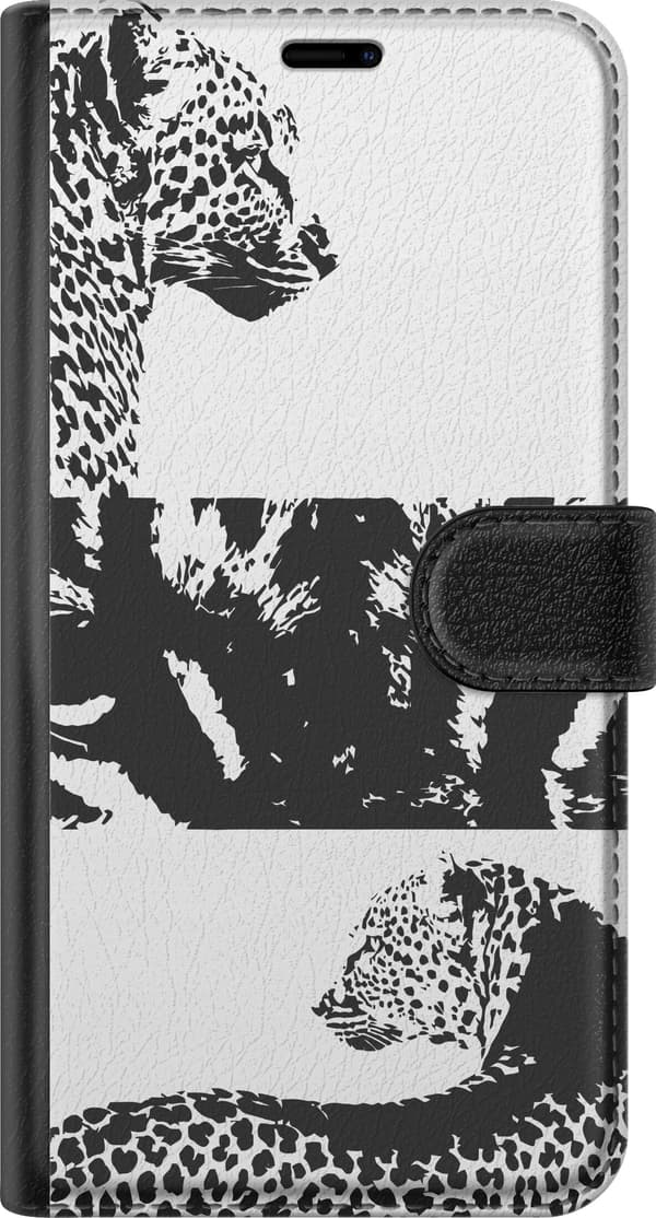 Kompatibel Tegnebogsetui til Samsung Galaxy S21 Leopard Faces