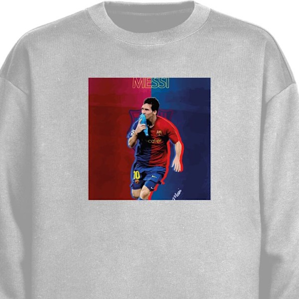 Sweatshirt for Voksen | Klassisk Collegegenser Messi grå XL