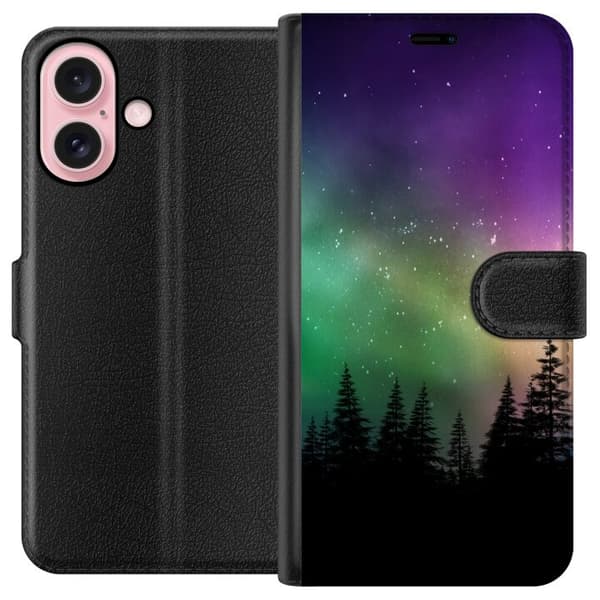 Kompatibel Tegnebogsetui til Apple iPhone 16 Nordlys