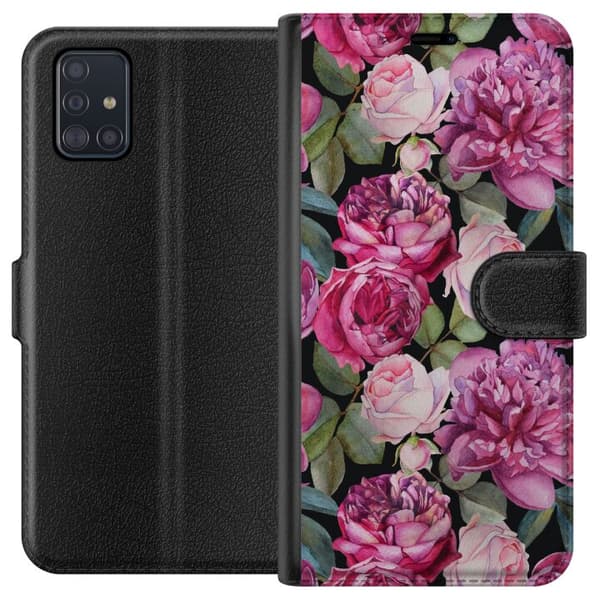 Kompatibelt Plånboksfodral till Samsung Galaxy A51 Blommor