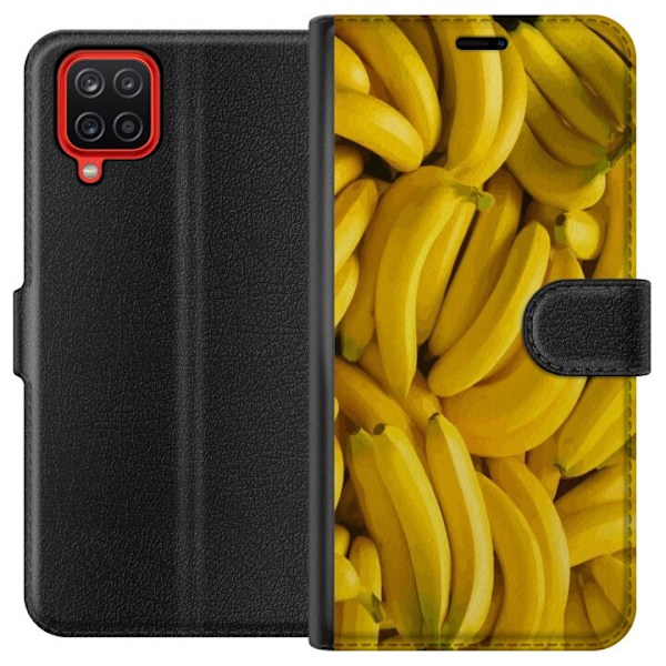 Samsung Galaxy A12 Tegnebogsetui Banan mønster