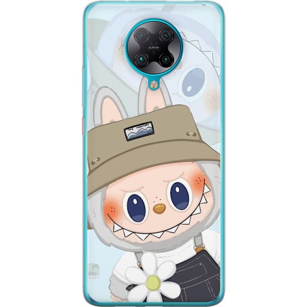 Xiaomi Poco F2 Pro Läpinäkyvä kuori Labubu hattuineen - Pop Mart -hahmo Mr. Butcher retrotyylillä ja luonteella