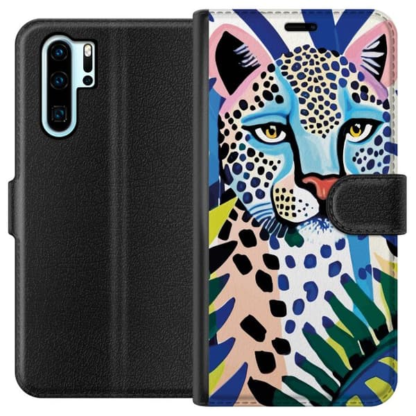 Kompatibel Tegnebogsetui til Huawei P30 Pro Livlig Leopard