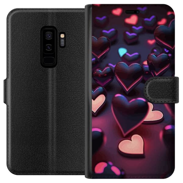 Kompatibelt Lommeboketui til Samsung Galaxy S9+ Midnattshjerter