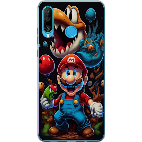 Huawei P30 lite Läpinäkyvä kuori Mario ja ystävät