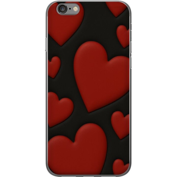 Apple iPhone 6 Genomskinligt Skal Red Velvet Hearts