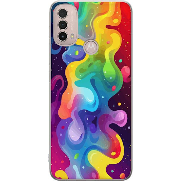 Motorola Moto E40 Genomskinligt Skal Color Splash Abstrakt Konst Design Färgstarkt Mönster Modern Populär Väggkonst Grafiskt Trend
