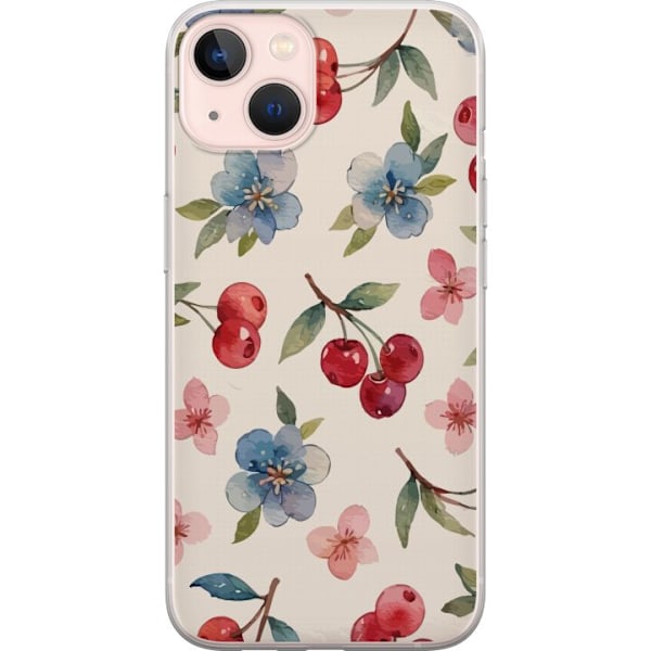 Apple iPhone 13 mini Gjennomsiktig deksel Bær & Blomster - m