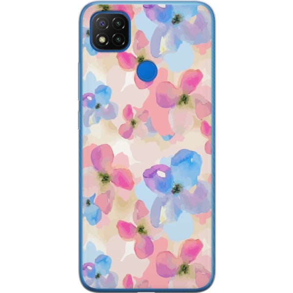 Xiaomi Redmi 9C Gennemsigtig cover Blomsterlykke