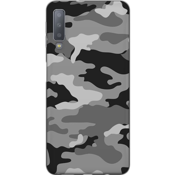 Samsung Galaxy A7 (2018) Gennemsigtig cover Militær B/W