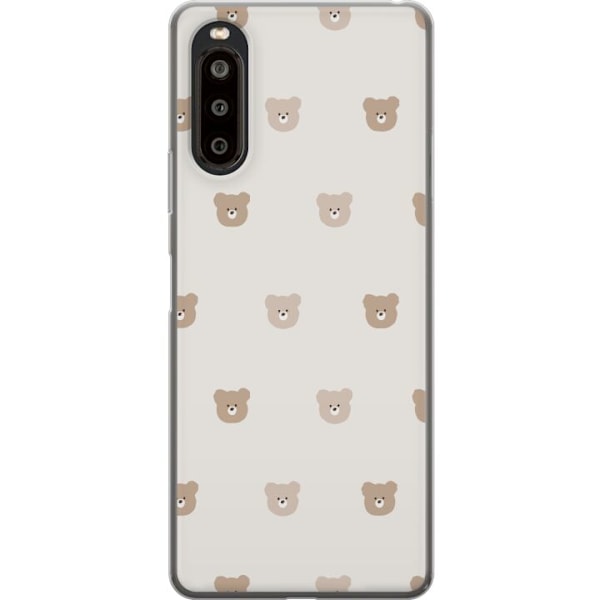 Sony Xperia 10 II Läpinäkyvä kuori Teddy-tausta - söpöt t