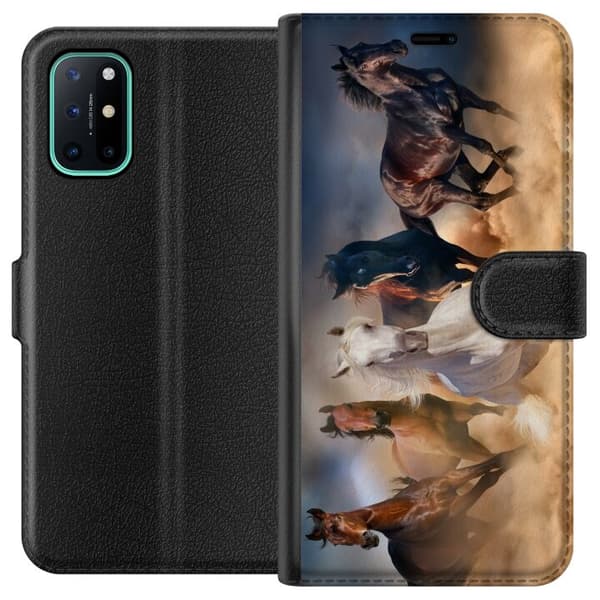 Kompatibelt Plånboksfodral till OnePlus 8T Hästar