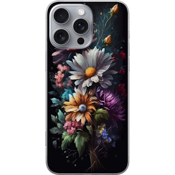 Apple iPhone 16 Pro Max Genomskinligt Skal Blommor