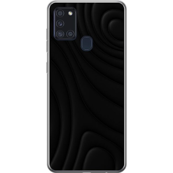 Samsung Galaxy A21s Gennemsigtig cover Sorte Bølger