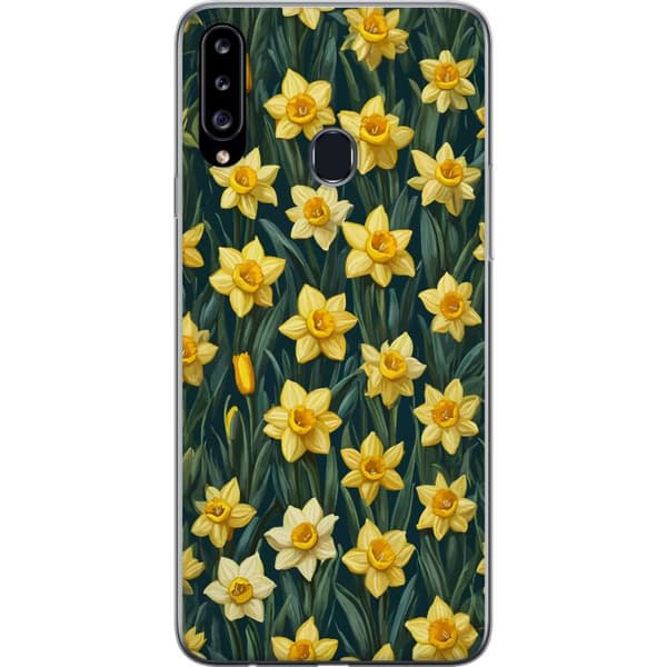 Kompatibelt Mobildeksel til Samsung Galaxy A20s Gula påskliljor gul