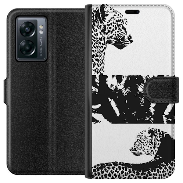 OnePlus Nord N300 Lompakkokotelo Leopard Faces