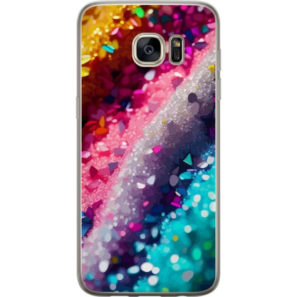Samsung Galaxy S7 edge Genomskinligt Skal Glitter