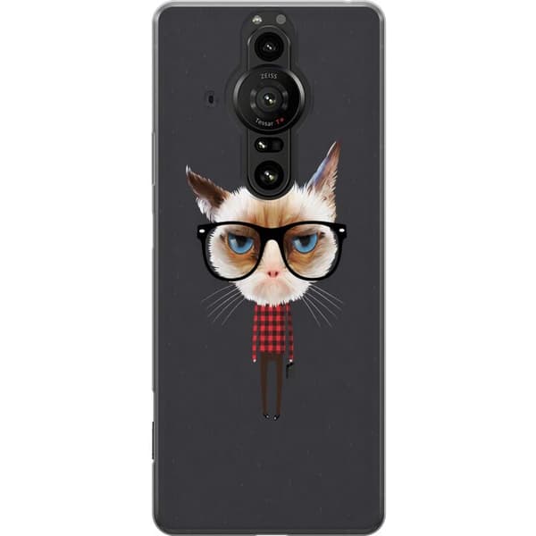 Kompatibelt Mobildeksel til Sony Xperia Pro-I Grå kattgrafikk grå