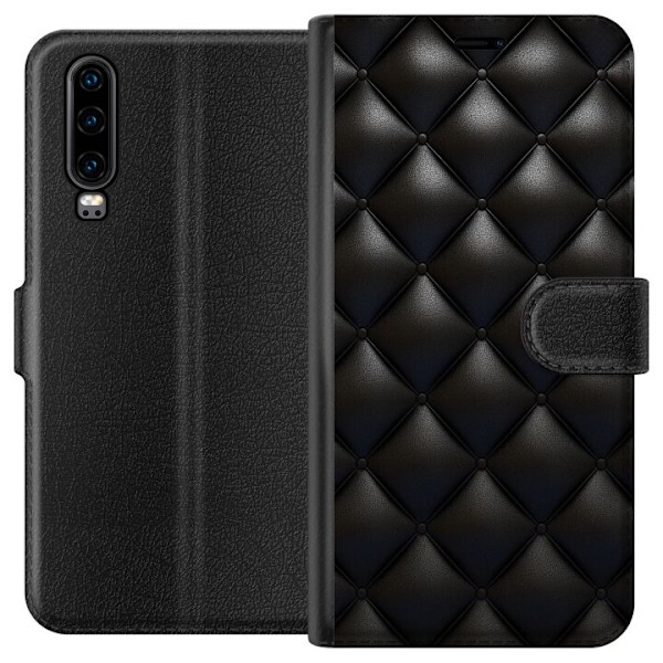 Huawei P30 Tegnebogsetui Læder Sort